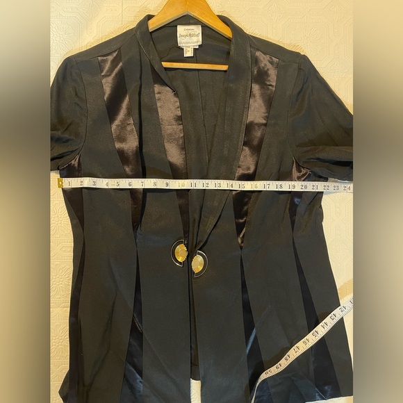 Joseph Ribkoff Vintage Evening Blazer size 10 Black Satin Retro 70s - Picture 8 of 11